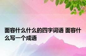 面容什么什么的四字词语 面容什么写一个成语