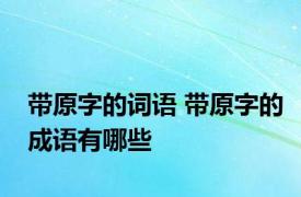 带原字的词语 带原字的成语有哪些