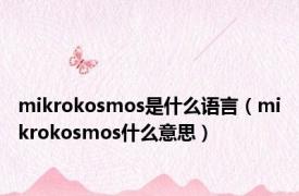 mikrokosmos是什么语言（mikrokosmos什么意思）