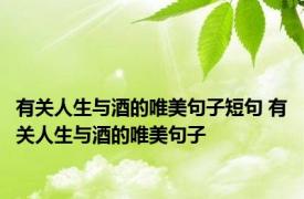 有关人生与酒的唯美句子短句 有关人生与酒的唯美句子