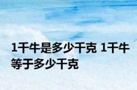 1千牛是多少千克 1千牛等于多少千克