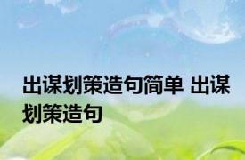 出谋划策造句简单 出谋划策造句 