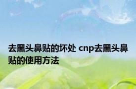 去黑头鼻贴的坏处 cnp去黑头鼻贴的使用方法