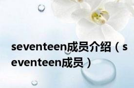 seventeen成员介绍（seventeen成员）