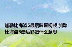 加勒比海盗5最后彩蛋视频 加勒比海盗5最后彩蛋什么意思