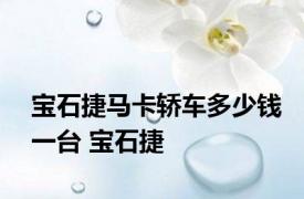 宝石捷马卡轿车多少钱一台 宝石捷 