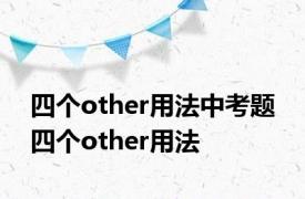 四个other用法中考题 四个other用法 