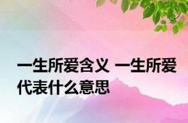 一生所爱含义 一生所爱代表什么意思