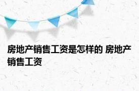 房地产销售工资是怎样的 房地产销售工资 