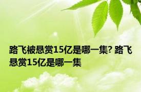 路飞被悬赏15亿是哪一集? 路飞悬赏15亿是哪一集