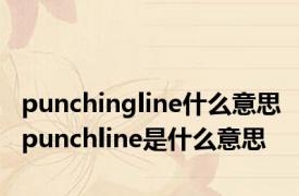 punchingline什么意思 punchline是什么意思