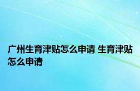 广州生育津贴怎么申请 生育津贴怎么申请 