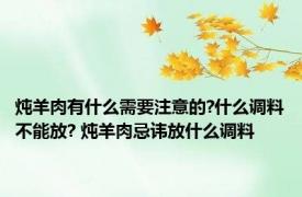 炖羊肉有什么需要注意的?什么调料不能放? 炖羊肉忌讳放什么调料 