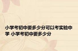 小学考初中要多少分可以考实验中学 小学考初中要多少分 