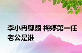 李小冉鄢颇 梅婷第一任老公是谁