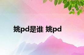 姚pd是谁 姚pd 