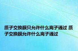 质子交换膜只允许什么离子通过 质子交换膜允许什么离子通过