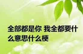 全部都是你 我全都要什么意思什么梗