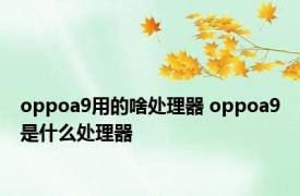 oppoa9用的啥处理器 oppoa9是什么处理器 