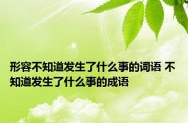 形容不知道发生了什么事的词语 不知道发生了什么事的成语