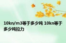 10kn/m3等于多少吨 10kn等于多少吨拉力 