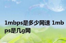 1mbps是多少网速 1mbps是几g网 