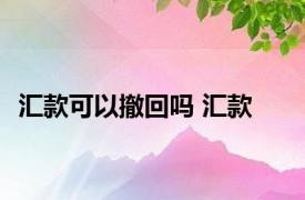 汇款可以撤回吗 汇款 