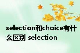 selection和choice有什么区别 selection 