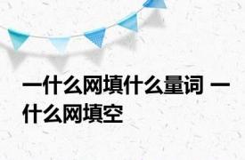 一什么网填什么量词 一什么网填空 