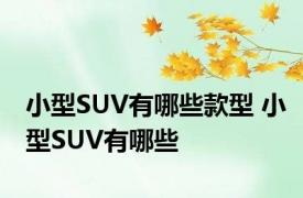 小型SUV有哪些款型 小型SUV有哪些