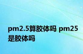 pm2.5算胶体吗 pm25是胶体吗