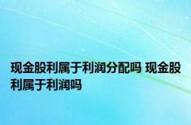 现金股利属于利润分配吗 现金股利属于利润吗