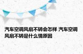 汽车空调风扇不转会怎样 汽车空调风扇不转是什么情原因