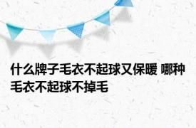 什么牌子毛衣不起球又保暖 哪种毛衣不起球不掉毛