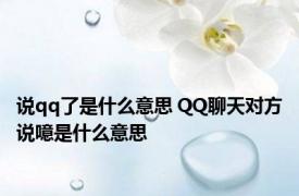 说qq了是什么意思 QQ聊天对方说噫是什么意思