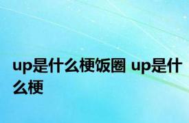 up是什么梗饭圈 up是什么梗