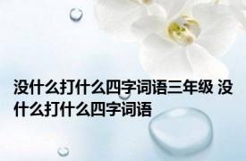 没什么打什么四字词语三年级 没什么打什么四字词语