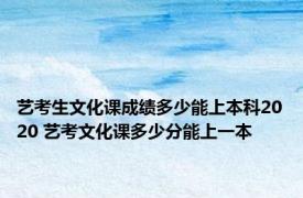 艺考生文化课成绩多少能上本科2020 艺考文化课多少分能上一本