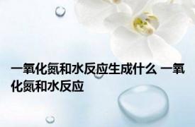 一氧化氮和水反应生成什么 一氧化氮和水反应 