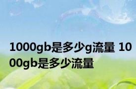 1000gb是多少g流量 1000gb是多少流量 