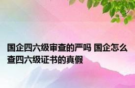 国企四六级审查的严吗 国企怎么查四六级证书的真假