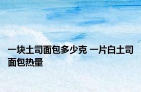 一块土司面包多少克 一片白土司面包热量 