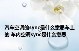 汽车空调的sync是什么意思车上的 车内空调sync是什么意思