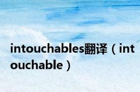 intouchables翻译（intouchable）