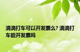 滴滴打车可以开发票么? 滴滴打车能开发票吗