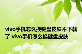 vivo手机怎么换键盘皮肤不下载了 vivo手机怎么换键盘皮肤