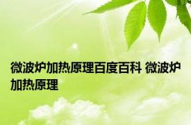 微波炉加热原理百度百科 微波炉加热原理 