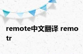 remote中文翻译 remotr 