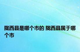 陇西县是哪个市的 陇西县属于哪个市 