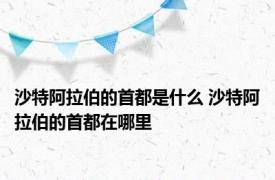 沙特阿拉伯的首都是什么 沙特阿拉伯的首都在哪里